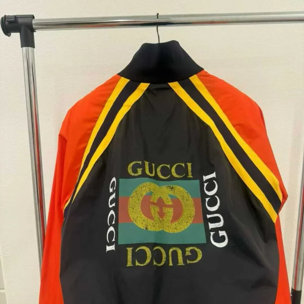 NWT Authentic Gucci GG Logo Striped Windbreaker